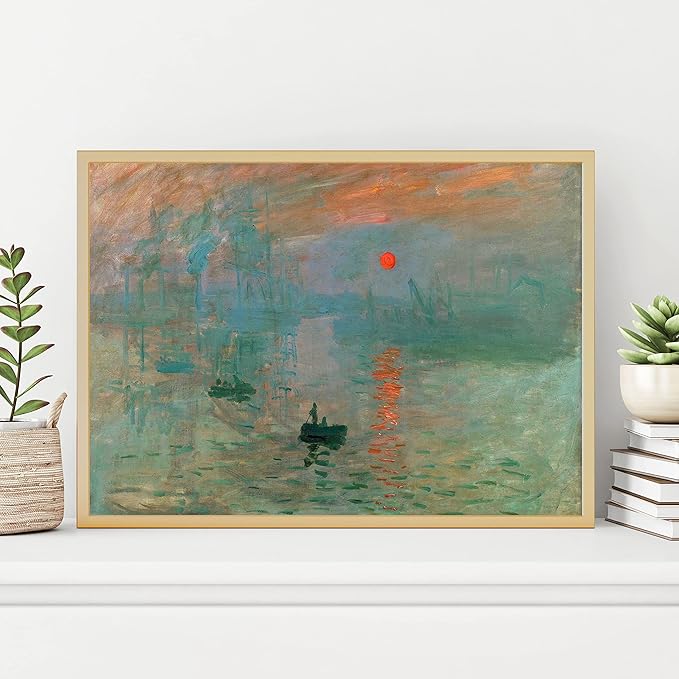 Claude Monet Museum Gallery Exhibition Poster - Art Works Prints, Vintage Print for Home Office Wall Decor (Collection 1) - 12x18 Inches