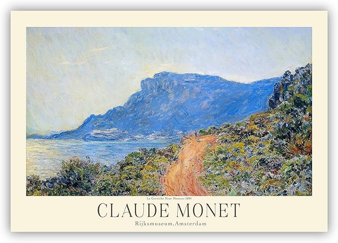 Claude Monet Museum Gallery Exhibition Poster - Art Works Prints, Vintage Print for Home Office Wall Decor (Collection 1) - 18x24 Inches