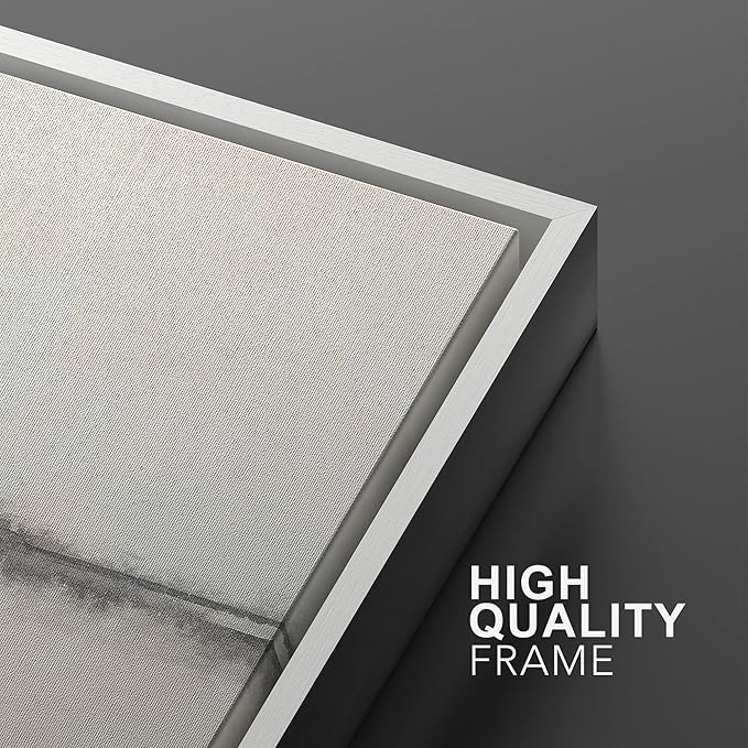 SIGNWIN Framed Canvas Print Wall Art Set Grunge Pastel Paint Stroke Landscape Abstract Shapes Illustration Art Minimalism Decorative Nordic for Living Room, Bedroom, Office - 24"x36"x2 White
