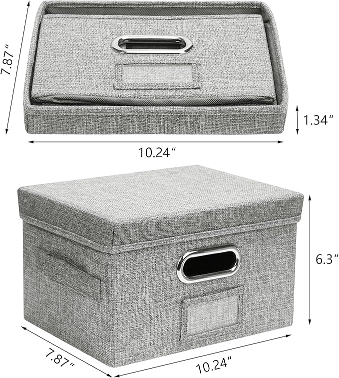 Greeting Card Organizer and Storage Box with 20 Pcs Adjustable Dividers, Storing Cards with 84 Pcs Labels Perfect for Storing Greeting Cards, Envelopes, Photos 2 Pack Grey