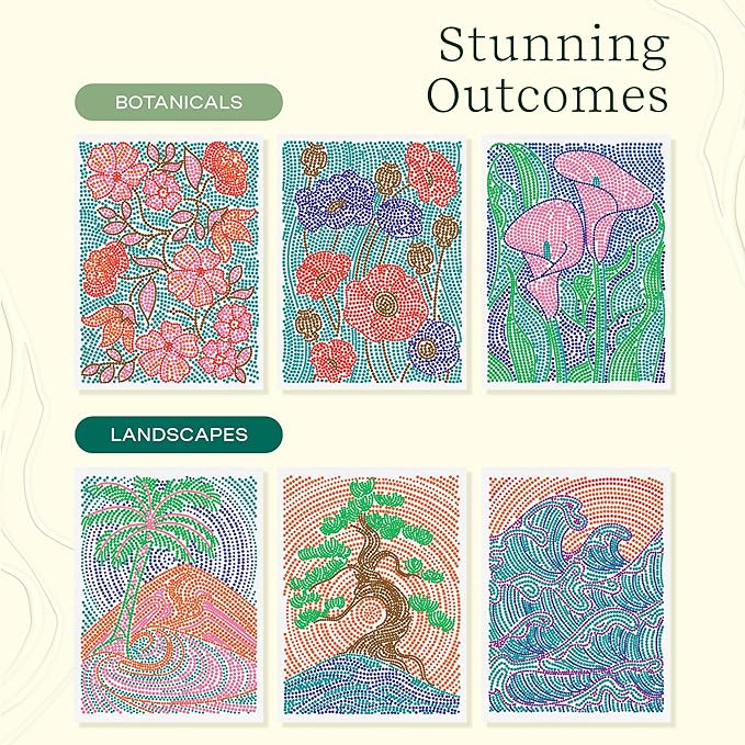 Lifelines FlowArt Activity Pad, 2-Pack & Bonus Pad - Guided Dot-by-Letter Art Meditations with Markers - Color by Number/Letter Coloring Books for Tweens, Adults & Seniors