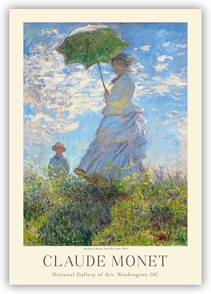 Claude Monet Prints, Museum Gallery Exhibition Poster, Claude Monet Art Works, Claude Monet Poster Prints, Vintage Print, Home Office Wall-Decor (Collection 1) - 16x20 Inches