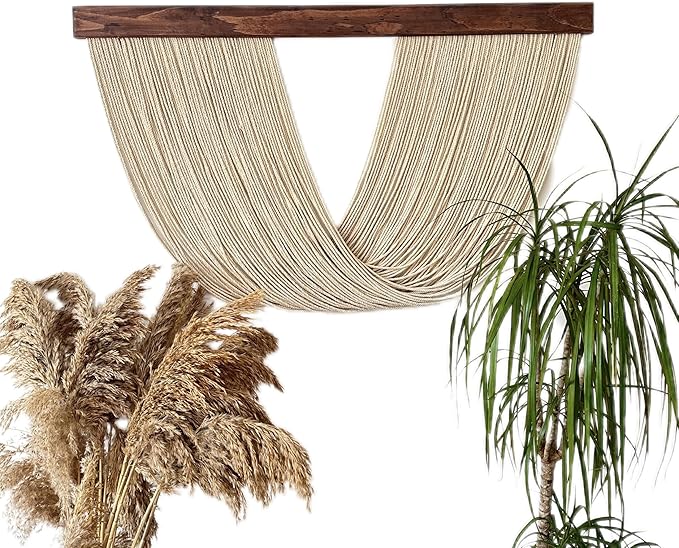 Large Macrame Wall Hanging Boho Wall Decor for Living Room Woven Wall Decor Yarn Tapestry Wall Hanging Aesthetic Macrame Headboard (Large 40''x24'', Type-3)