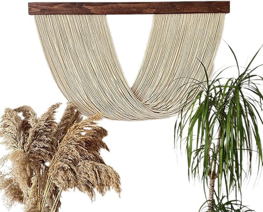 Large Macrame Wall Hanging Boho Wall Decor for Living Room Woven Wall Decor Yarn Tapestry Wall Hanging Aesthetic Macrame Headboard (Large 40''x24'', Type-1)