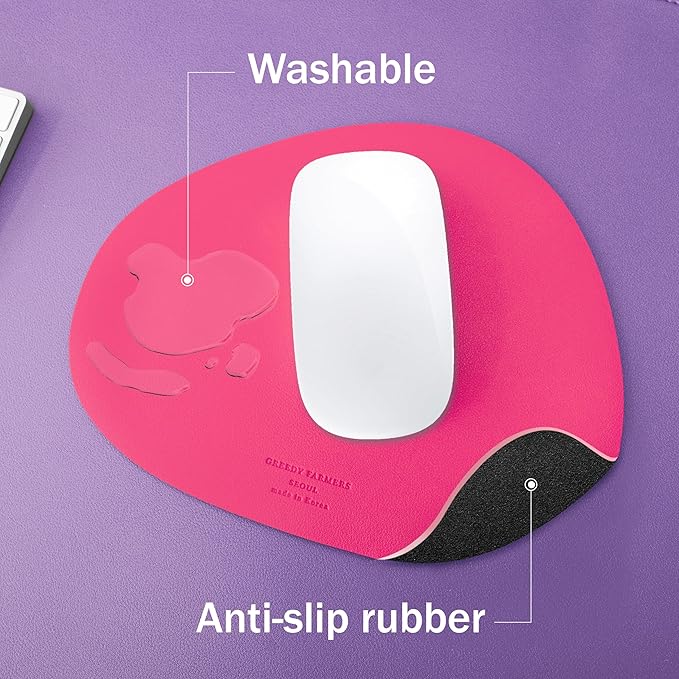 Mouse pad, Non-Slip Washable Waterproof Computer Mouse pad (Hot Pink)