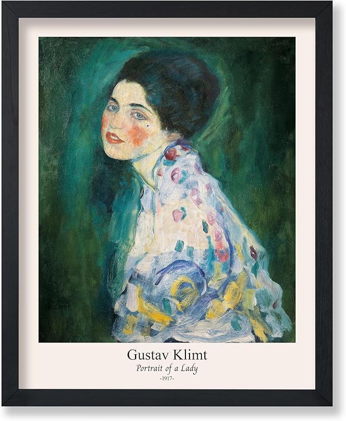Poster Master Vintage Gustav Klimt Poster - Retro Portrait of a Lady Print - Expressionism Art - Woman Art - Classic Painting - Aesthetic Art - Living Room or Office Decor - 11x14 UNFRAMED Wall Art
