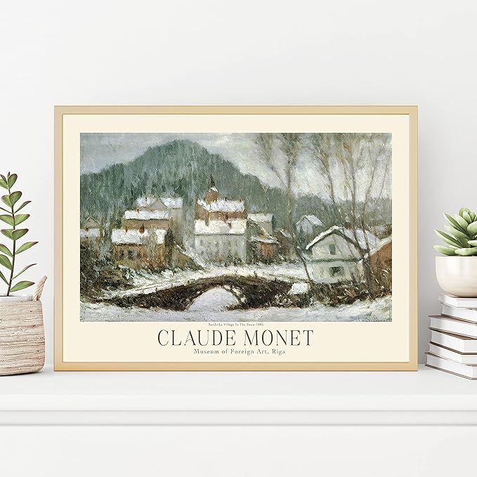 Claude Monet Museum Gallery Exhibition Poster - Art Works Prints, Vintage Print for Home Office Wall Decor (Collection 1) - 24x36 Inches