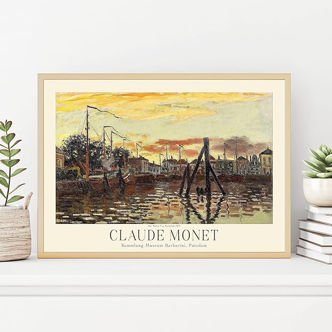 Claude Monet Museum Gallery Exhibition Poster - Art Works Prints, Vintage Print for Home Office Wall Decor (Collection 1) - 18x24 Inches