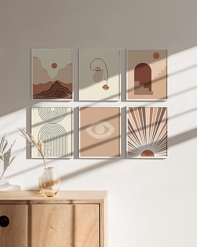 HAUS AND HUES White Oak Wood 8x10 Picture Frames - Set of 6, Elegant Frames for Photos and Posters