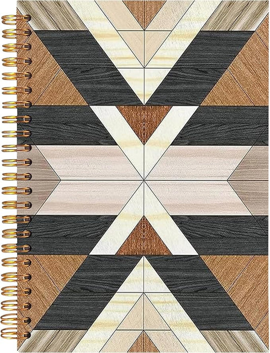 BearCake Boho Western Notebook Journal, Western Southwestern Tribal Aztec Pattern Notebook, Native American Gifts, Western Office Supplies, Native American Art Hardcover Spiral Notebook 5.5x8.3