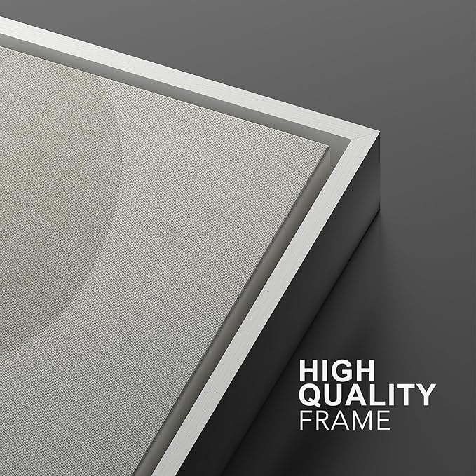 SIGNWIN Framed Canvas Print Wall Art Set Dark Black Color Field Landscape Abstract Shapes Cozy Neutral Modern Art Minimalism Decorative Nordic for Living Room, Bedroom, Office - 24"x36"x2 White