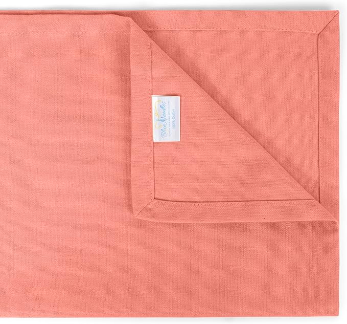 Blue Needles Solid Cloth Napkins Set of 12 Salmon 100% Cotton Dinner Napkins 18x18 inches - Soft, Reusable, Absorbent & Washable Linen, Ideal for Christmas Events, Parties & Everyday Use