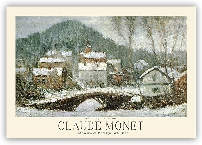 Claude Monet Museum Gallery Exhibition Poster - Art Works Prints, Vintage Print for Home Office Wall Decor (Collection 1) - 16x20 Inches