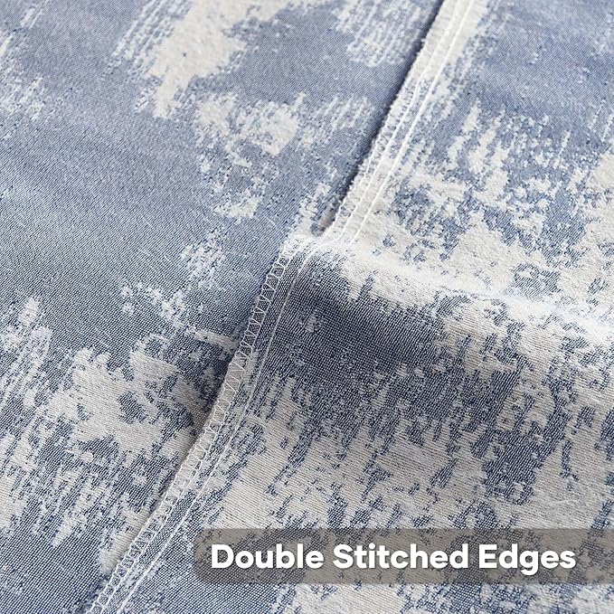 FUTEI Blue White Decorative Throw Pillow Covers 26x26 Inch Set of 2,Jacquard Weave Euro Pillow Shams in Soft Faux Cashmere,Modern Home Decor for Couch Living Room