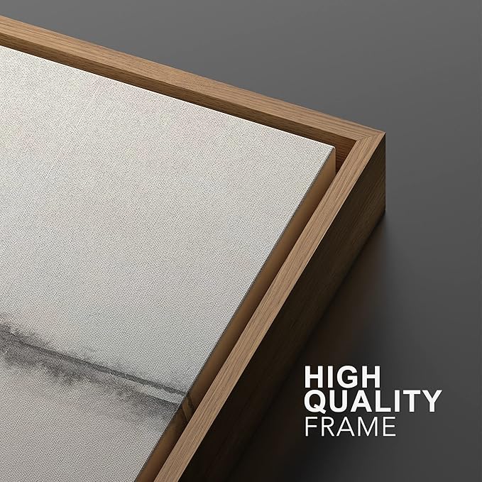 SIGNWIN Framed Canvas Print Wall Art Set Grunge Pastel Paint Stroke Landscape Abstract Shapes Illustration Art Minimalism Decorative Nordic for Living Room, Bedroom, Office - 16"x24"x2 Natural