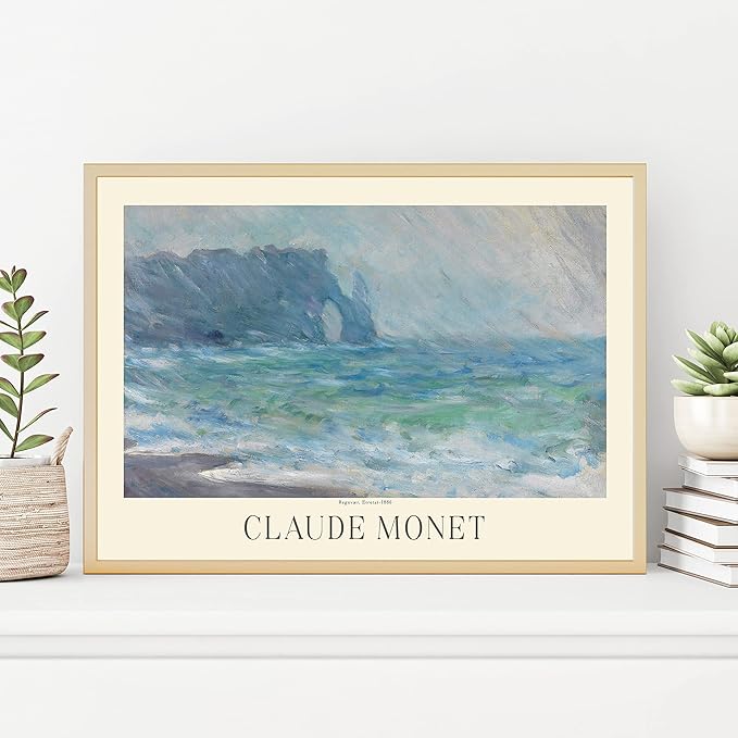 Claude Monet Museum Gallery Exhibition Poster - Art Works Prints, Vintage Print for Home Office Wall Decor (Collection 1) - 12x18 Inches