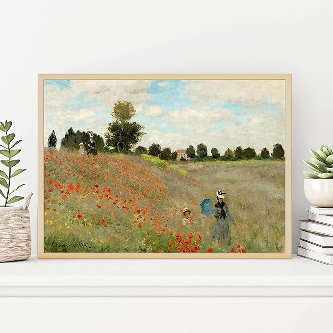 Claude Monet Prints - Museum Gallery Exhibition Poster, Art Works, Vintage Print for Home Office Wall Decor (Collection 1) - 24x36 Inches