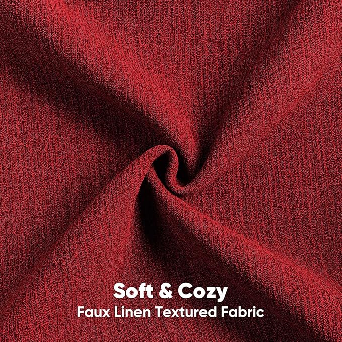 FUTEI Christmas Red Chenille Decorative Throw Pillow Covers 26x26 Inch Set of 2,Soft Cozy Faux Linen Textured Euro Pillow Shams,Farmhouse Home Decor for Couch Living Room