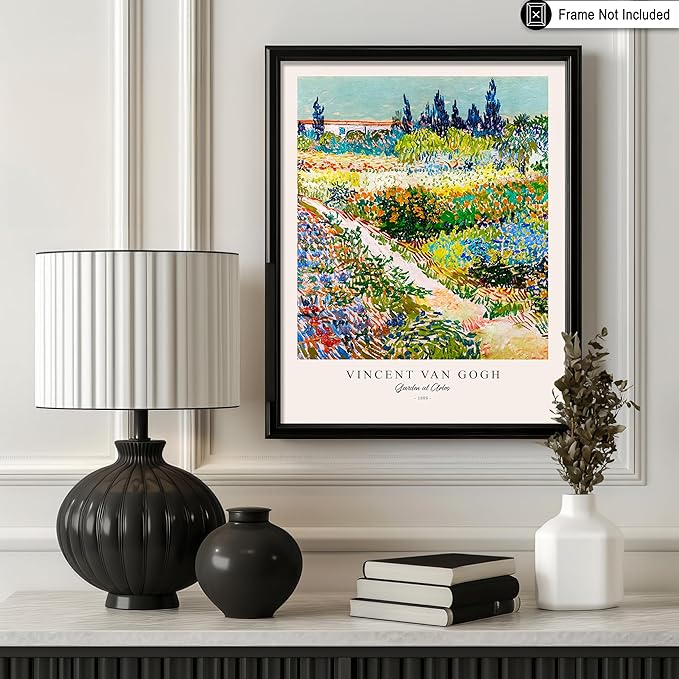 Monem Art Vintage Van Gogh Poster - Retro Impressionism Print - Garden at Arles, Colorful, Aesthetic, Beautiful - 11x14 UNFRAMED Wall Art - Gift for Artist, Friend - Wall Decor for Home, Office
