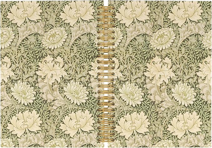 Vintage Flower Journal Notebook - Aesthetic Botanical Green Floral Notebooks College Ruled for Work School, Gifts for Women Coworker, Office Supplies, Hardcover Spiral Notebook 5.5"x8.3"