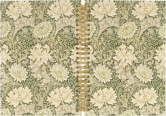 Vintage Flower Journal Notebook - Aesthetic Botanical Green Floral Notebooks College Ruled for Work School, Gifts for Women Coworker, Office Supplies, Hardcover Spiral Notebook 5.5"x8.3"
