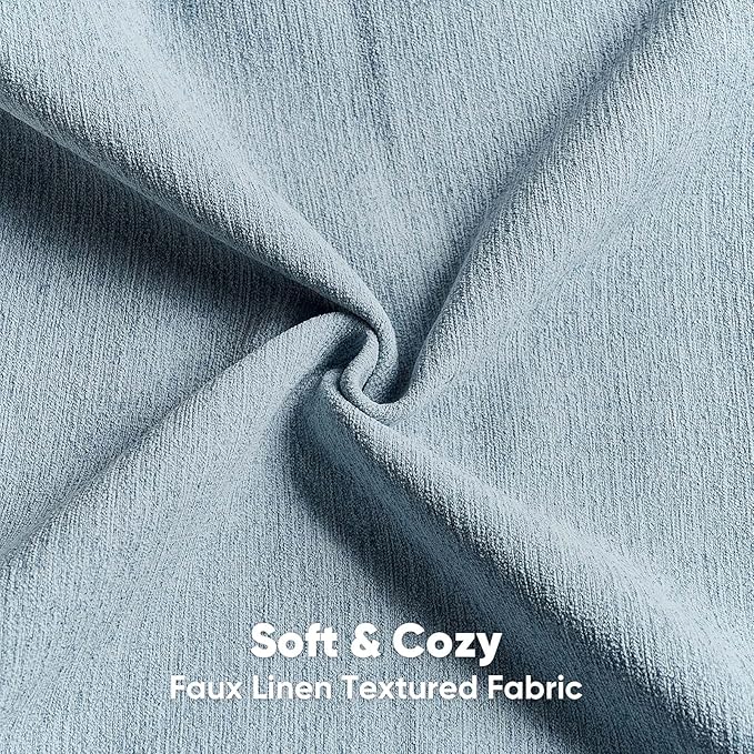 FUTEI Denim Blue Chenille Decorative Throw Pillow Covers 18x18 Inch Set of 2,Soft Cozy Faux Linen Textured Cushion Case,Farmhouse Home Decor for Couch Living Room