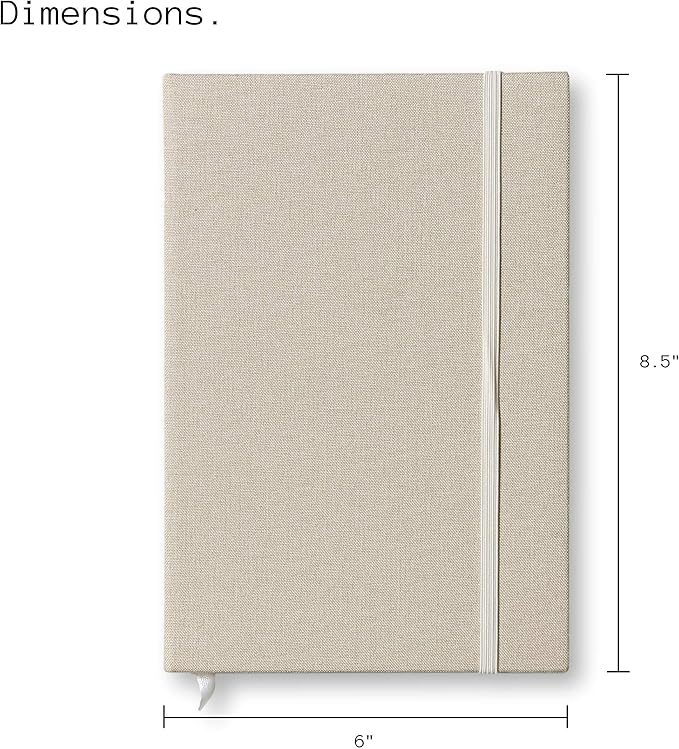 Portage Blank Hardcover Aesthetic Notebook Writing Journal – Bleed-Proof Paper Notepad for Journaling, High GSM, A5 Notebook, Cream Pages - Oatmeal, 6 x 8.5 Inches, 224 Pages