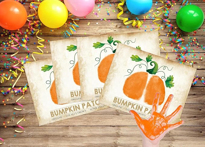 Halloween Pumpkin Art Crafts for My First Halloween, Newborn Bum Handprint Keepsake Gifts, 10 Bulk 8.5x11 Inch DIY Card Making Supplies for Baby Shower Activities, Nursery Decor