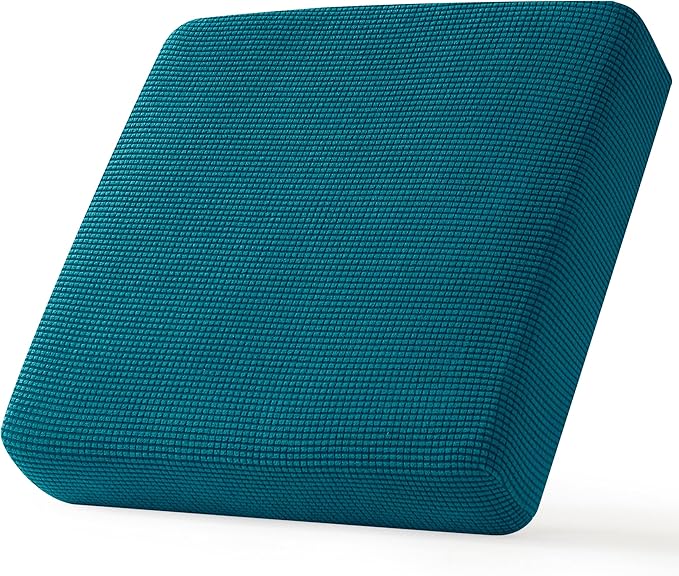 CHUN YI Small Couch Cushion Cover Stretch, Sofa Seat Slipcovers for Pets, Suitable for Armchair Loveseat Sofa with Spandex Jacquard Washable Fabric(Small,Teal)