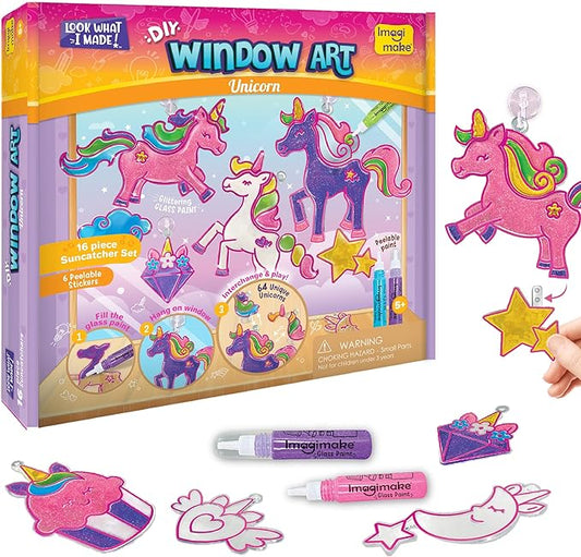 Imagimake Window Art Unicorn | Stained Glass Kit | Unicorn Girls Toys Age 6-8 | Art and Crafts for Girls 8-12 | DIY Suncatcher Kit for 5,6,7,8,9,10,11,12 Year Old Kids | Christmas Gift Ideas for Kids