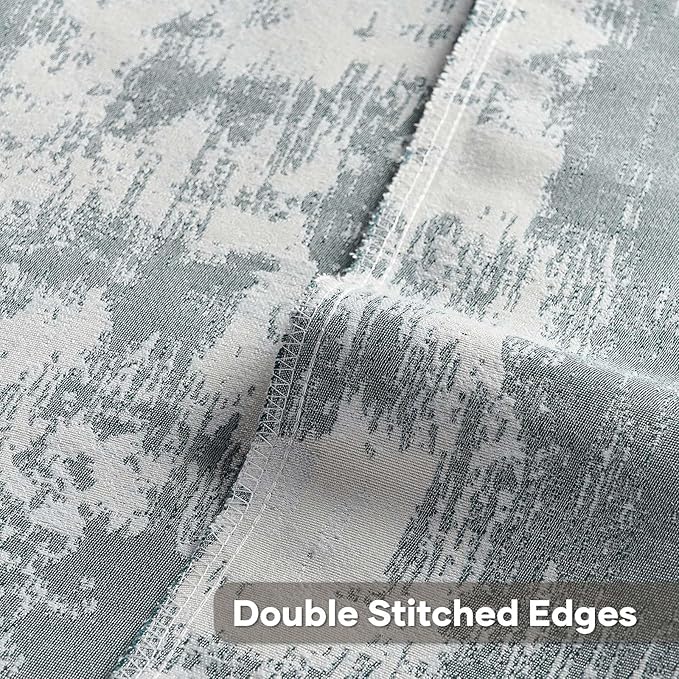 FUTEI Teal White Decorative Throw Pillow Covers 18x18 Inch Set of 2,Jacquard Weave Cushion Case in Soft Faux Cashmere,Modern Home Decor for Couch Living Room