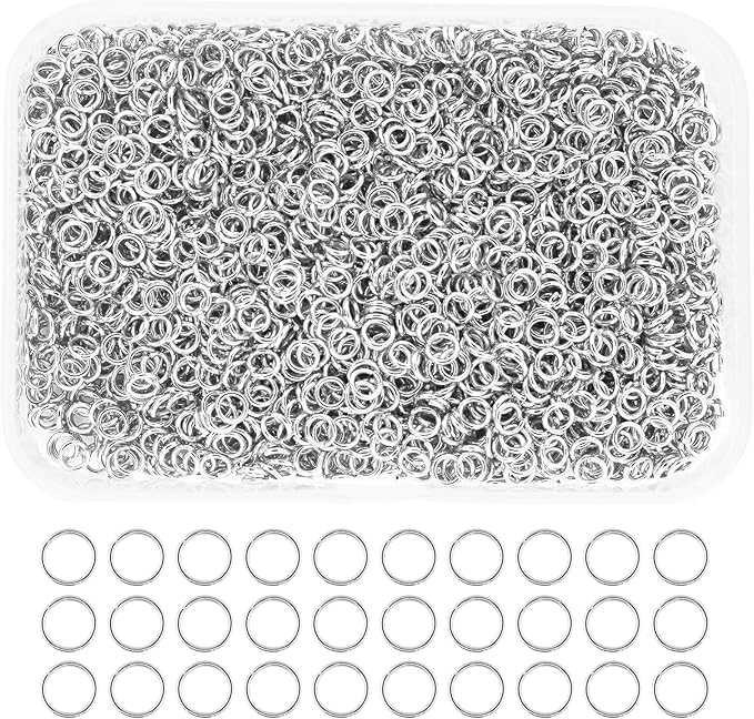 Mandala Crafts Assorted Stainless Steel Jump Rings Jewelry Findings Metal O Rings for Jewelry Making Supplies - 5000 Small Open Jump Rings Kit for Necklace Earring