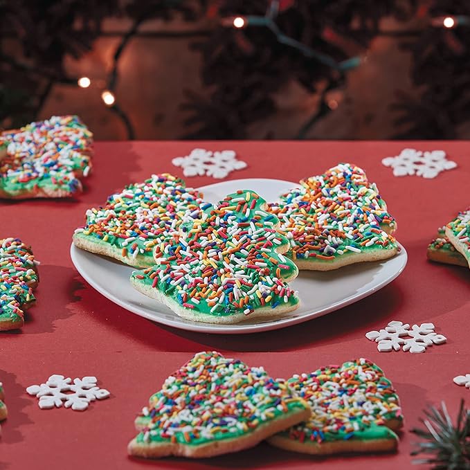 12-Pack Sprinkled Christmas Tree Cookie - Nut Free, Individually Wrapped