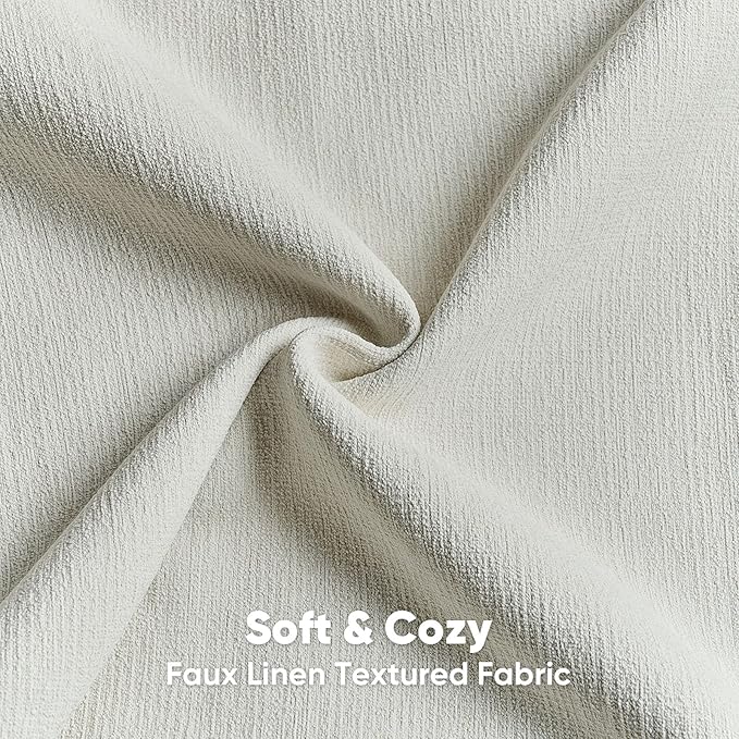 FUTEI Cream Chenille Decorative Throw Pillow Covers 26x26 Inch Set of 2,Soft Cozy Faux Linen Textured Euro Pillow Shams,Farmhouse Home Decor for Couch Living Room