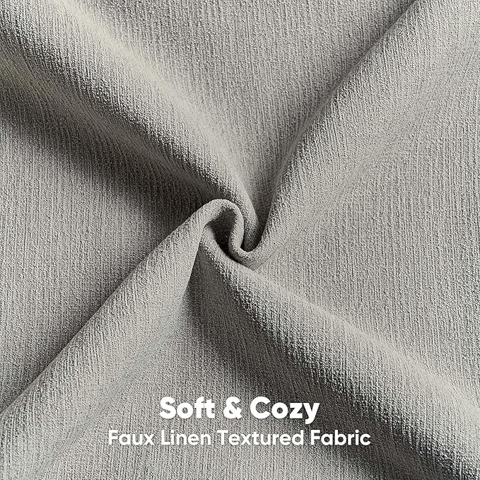 FUTEI Smoke Gray Chenille Decorative Throw Pillow Covers 26x26 Inch Set of 2,Soft Cozy Faux Linen Textured Euro Pillow Shams,Farmhouse Home Decor for Couch Living Room