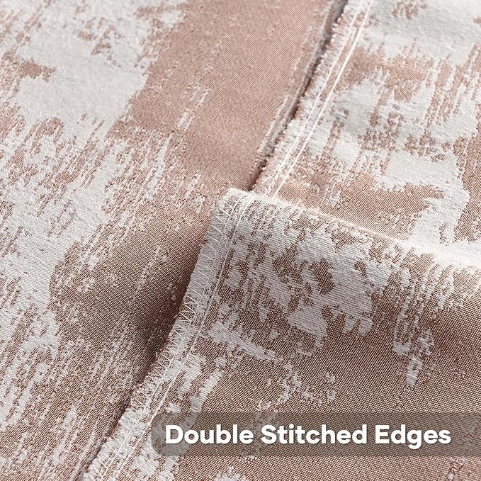 FUTEI Rust White Decorative Throw Pillow Covers 16x16 Inch Set of 2,Jacquard Weave Cushion Case in Soft Faux Cashmere,Modern Home Decor for Couch Living Room