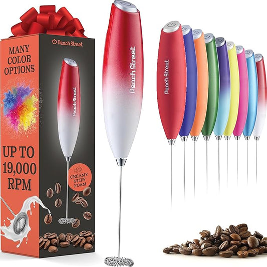 Powerful Handheld Milk Frother, Mini Milk Foamer, Battery Operated (Not included) Stainless Steel Drink Mixer for Coffee, Lattes, Cappuccino, Frappe, Matcha, Hot Chocolate.