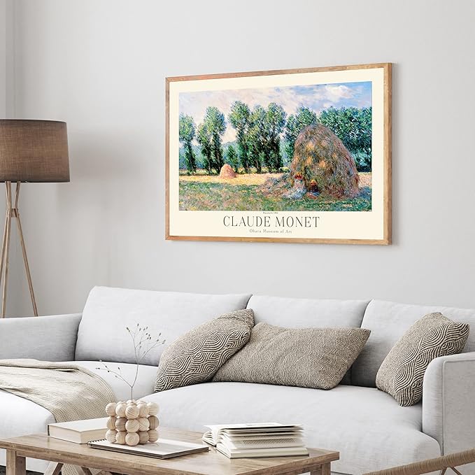 Claude Monet Museum Gallery Exhibition Poster - Art Works Prints, Vintage Print for Home Office Wall Decor (Collection 1) - 24x36 Inches