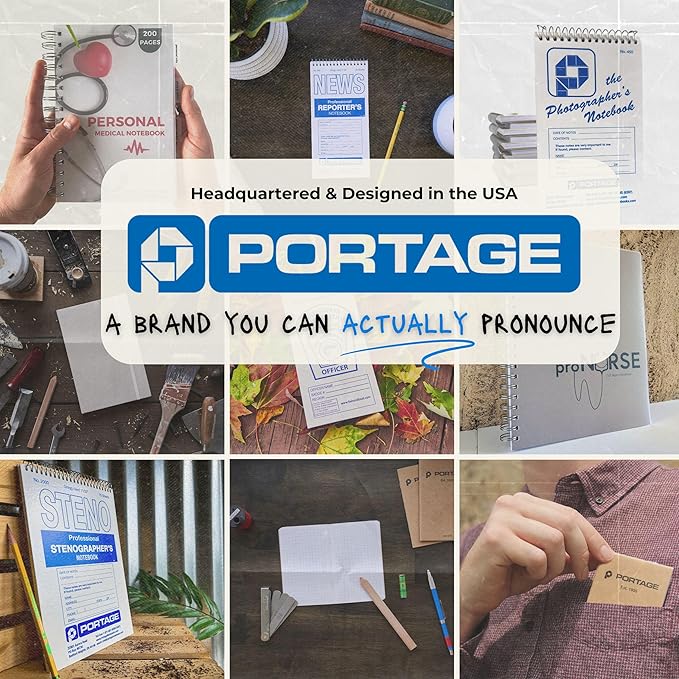 Portage Lined Hardcover Aesthetic Notebook Writing Journal – Bleed-Proof Paper Notepad for Journaling, High GSM, A5 Notebook, Cream Pages - Oatmeal, 6 x 8.5 Inches, 224 Pages