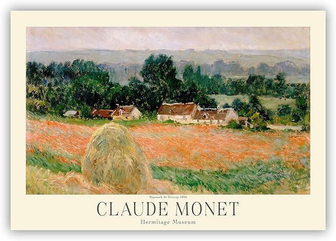 Claude Monet Prints, Museum Gallery Exhibition Poster, Claude Monet Art Works, Claude Monet Poster Prints, Vintage Print, Home Office Wall-Decor (Collection 1) - 18x24 Inches