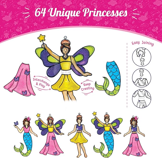 Imagimake Window Art Princess & Unicorn | Suncatcher Kit | Princess & Unicorn Toys for Girls Age 5-8 | Craft Kits for Ages 8-12 | Christmas Activities for Kids | Christmas Gifts for Girls Ages 5,6,7,8