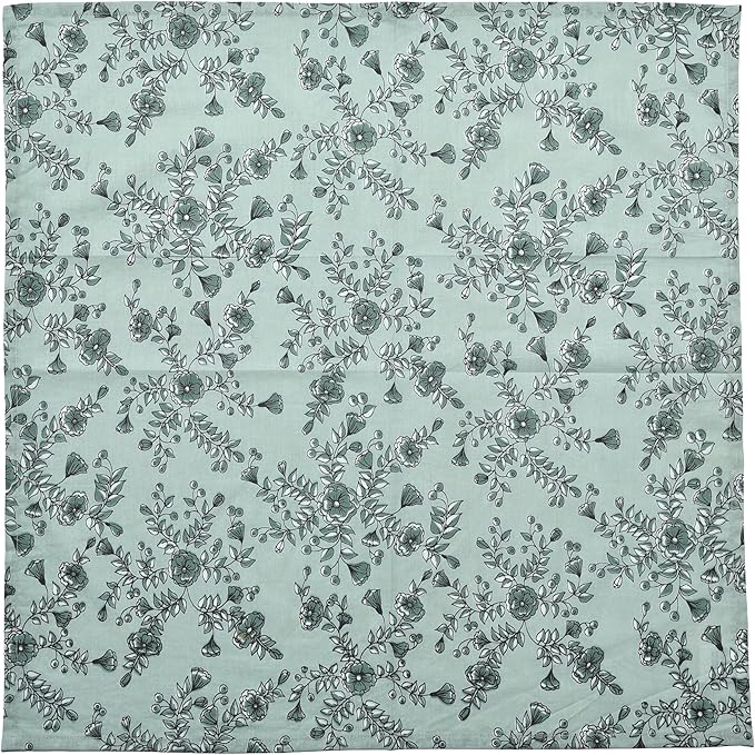 CPC Cloth Napkins 100% Cotton Set of 4 Reusable Napkins, Indian Block Print Toile Floral Dinner Napkin, Fall Thanksgiving Christmas Holiday Party Gift - Soft Absorbent Napkin, 18"x18" Laurel Green