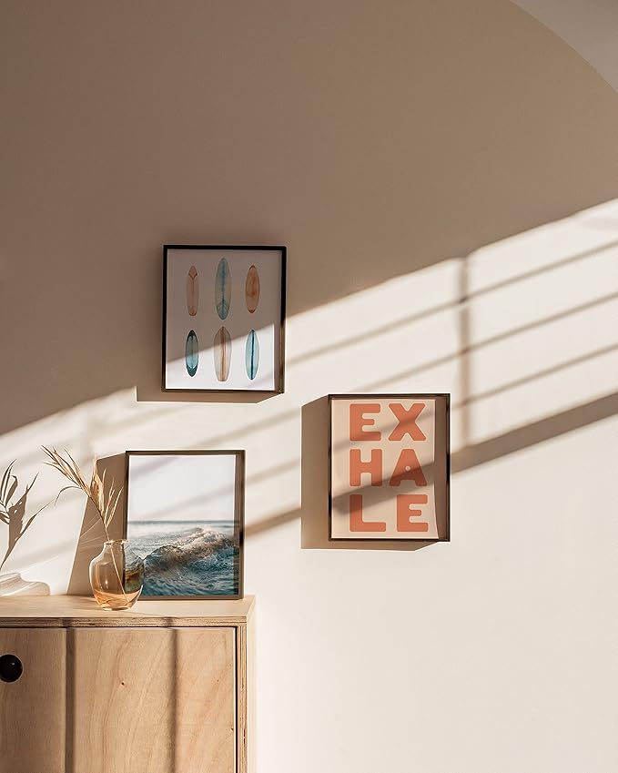 HAUS AND HUES 8x10 Picture Frame Set of 3 - Walnut Wood Picture Frames, 8 by 10 Wall Gallery Frame Set, Brown Picture Frames, 8 x 10 Wooden Frames Frame Set, Bulk 8x10 Rustic Photo Frames