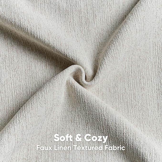 FUTEI Natural White Wood Chenille Decorative Throw Pillow Covers 12x20 Inch Set of 2,Soft Cozy Faux Linen Textured Lumbar Pillow Cases,Farmhouse Home Decor for Couch Living Room