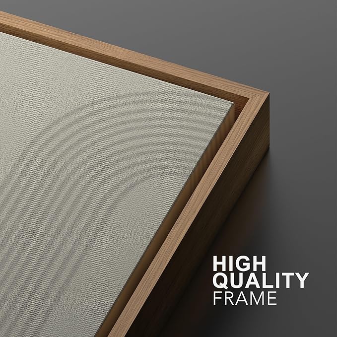 SIGNWIN Framed Canvas Print Wall Art Set Geometric Tan Pastel Color Field Landscape Abstract Shapes Cozy Neutral Modern Art Minimalism Decorative for Living Room, Bedroom, Office - 16"x24"x2 Natural