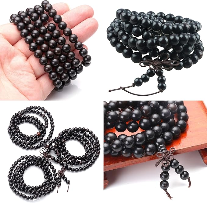 CarpenterC 200pcs 8mm Gorgeous Natural Round Polished Rosewood Loose Beads for Jewelry Making DIY Handmade Crafts