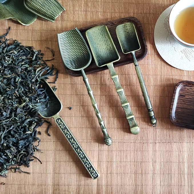 Coffee Scoop Alloy Retro Tea Scoop For Loose Tea Vintage Measuring Spoons Home Decor,set of 8