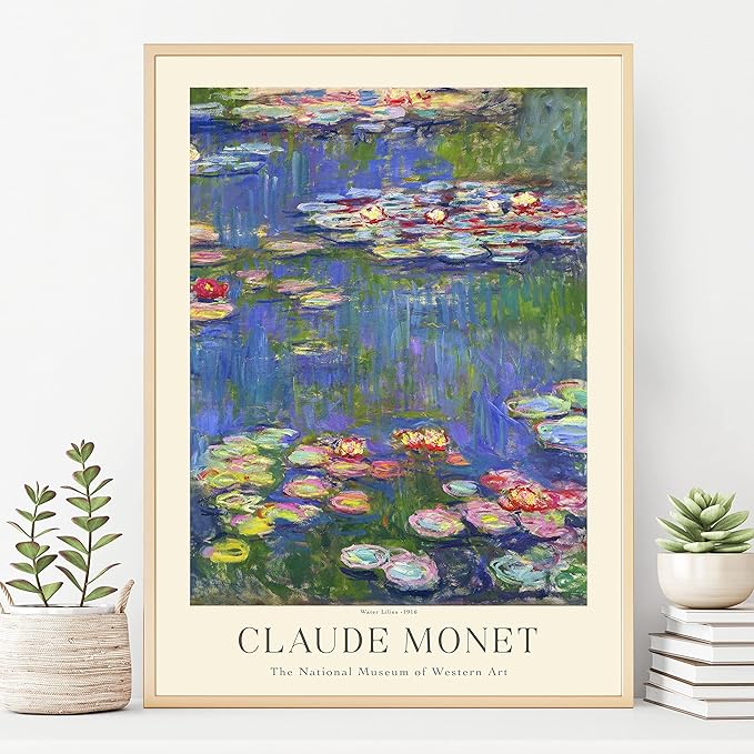 Claude Monet Prints, Museum Gallery Exhibition Poster, Claude Monet Art Works, Claude Monet Poster Prints, Vintage Print, Home Office Wall-Decor (Collection 1) - 16x20 Inches