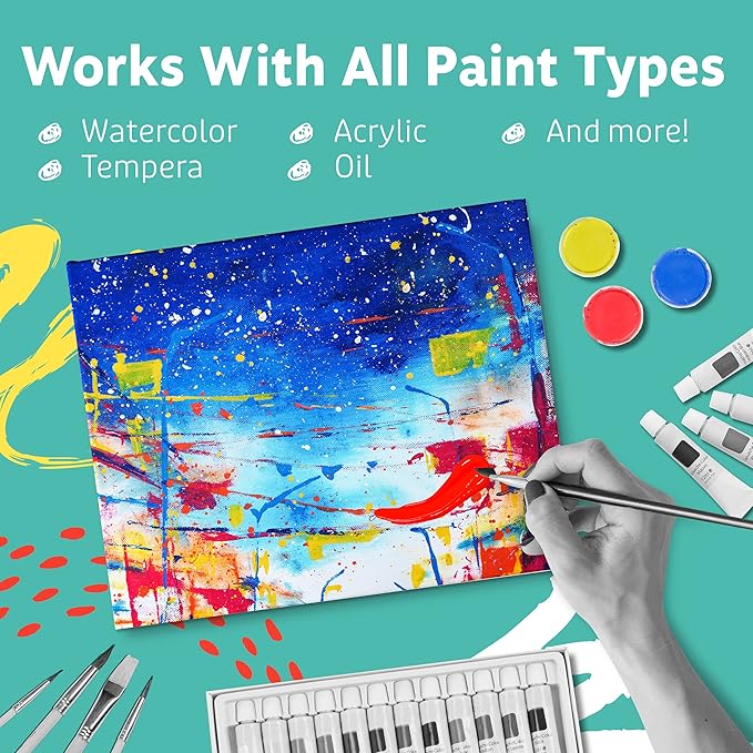 Artlicious Canvases for Painting - Pack of 48, 5 x 7 Inch Blank White Canvas Boards - 100% Cotton Art Panels for Oil, Acrylic & Watercolor Paint
