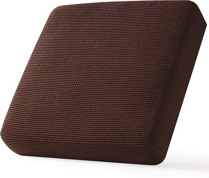 CHUN YI Small Couch Cushion Cover Stretch, Sofa Seat Slipcovers for Pets, Suitable for Armchair Loveseat Sofa with Spandex Jacquard Washable Fabric(Small,Chocolate)